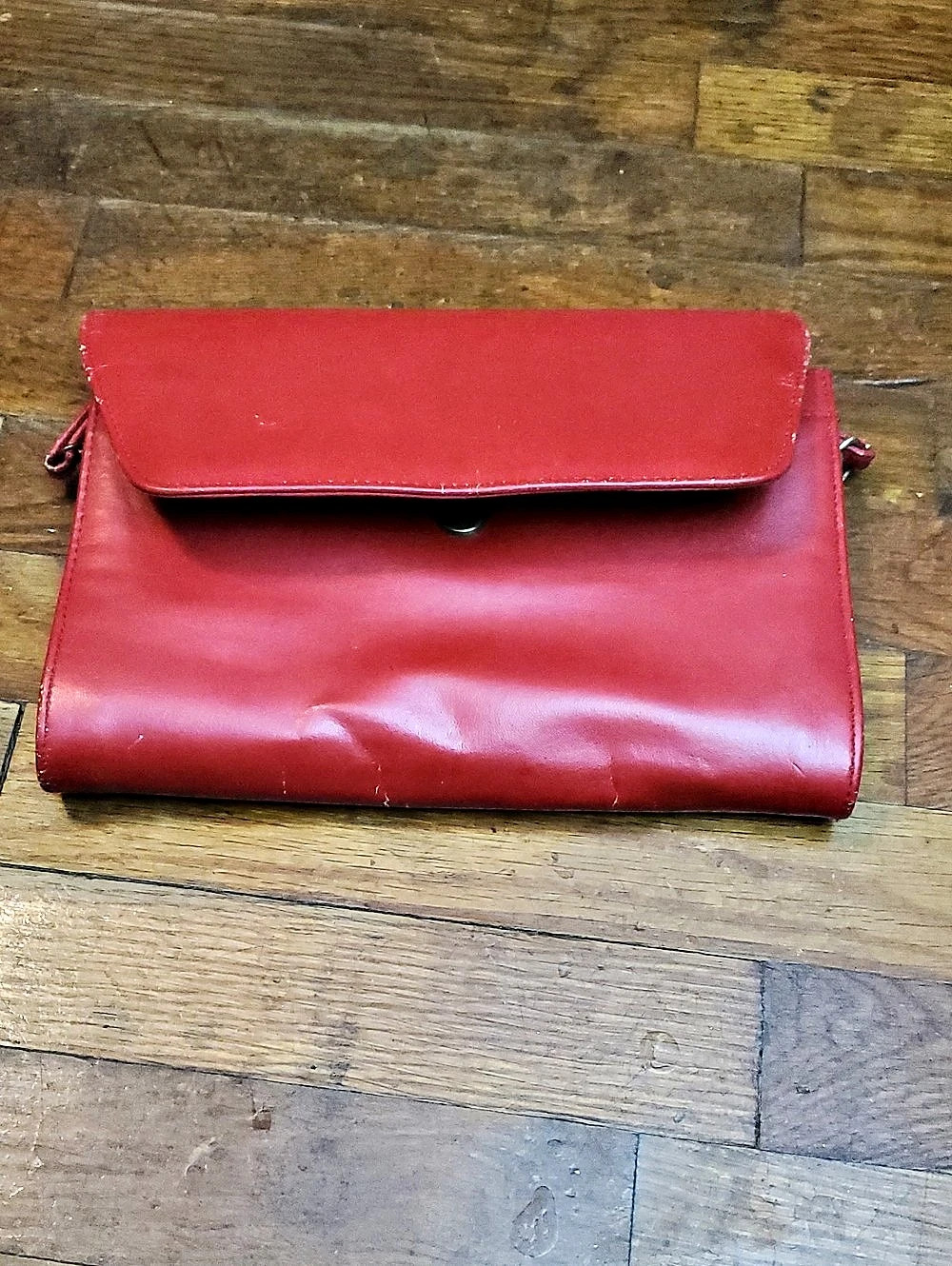 Red Flap Clutch